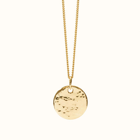 Personalised Hammered Necklace Gold
